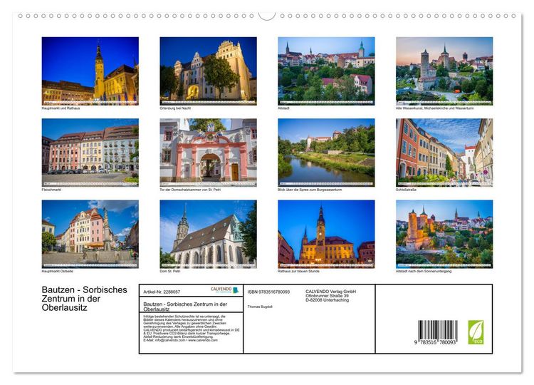 Produktbild: Bautzen - Sorbisches Zentrum in der Oberlausitz (hochwertiger Premium Wandkalender 2027 DIN A2 quer), Kunstdruck in Hochglanz