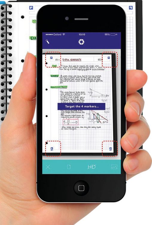 Produktbild: OXFORD Studium A4+ Polypropylen doppelspiralgebundenes Organiserbook, 5 mm kariert, 80 Blatt, SCRIBZEE&reg; kompatibel, 1 St&uuml;ck sortiert