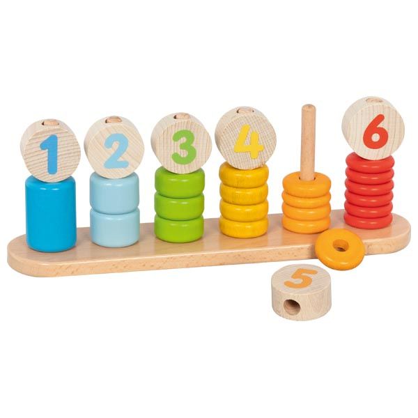 Produktbild: Goki 58449 - Sortierspiel Lerne Z&auml;hlen+Farben, Gesichter, 28-teilig, Holz