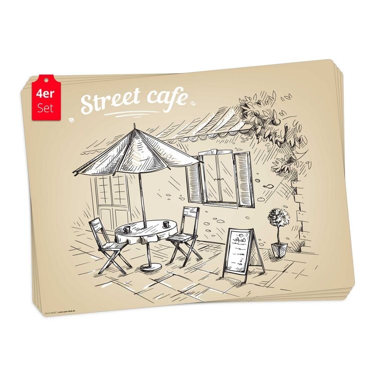 Produktbild: Tischsetmacher Tischsets Street Cafe Grafik, aus hochwertigem Vinyl (4 St&uuml;ck), 44 x 32 cm