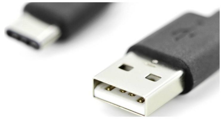 Produktbild: Digitus USB-Kabel USB 2.0 USB-C&reg; Stecker, USB-A Stecker 1.00 m Schwarz Flexibel AK-300154-010-S