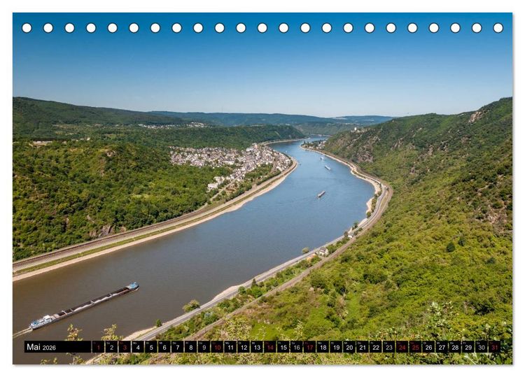 Produktbild: Rheinsteig Impressionen III (Tischkalender 2026 DIN A5 quer), CALVENDO Monatskalender