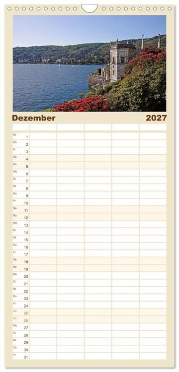 Produktbild: Familienplaner 2027 - Lago Maggiore mit 5 Spalten (Wandkalender, 21 x 45 cm) CALVENDO