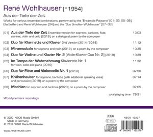 Produktbild: Ren' Wohlhauser: Aus der Tiefe der Zeit