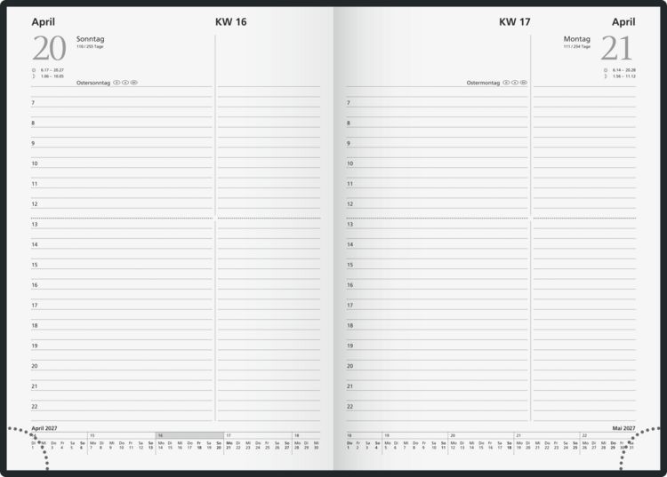 Produktbild: Buchkalender Mod. Chefplaner 2027, A5, Kunststoff, dunkelblau
