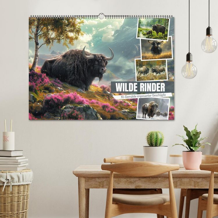 Produktbild: Wilde Rinder (Wandkalender 2026 DIN A2 quer), CALVENDO Monatskalender