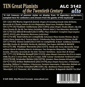 Produktbild: Ten Great Pianists of the Twentieth Century