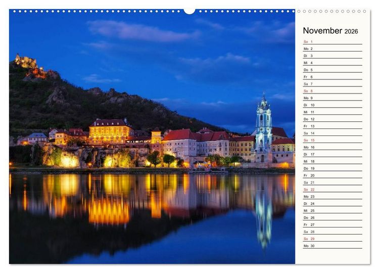 Produktbild: Die Wachau - An der Donau zwischen Melk und Krems (hochwertiger Premium Wandkalender 2026 DIN A2 quer), Kunstdruck in Hochglanz