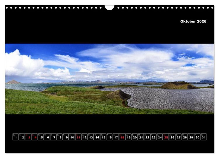 Produktbild: Island 2026 Landschaftspanoramen (Wandkalender 2026 DIN A3 quer), CALVENDO Monatskalender