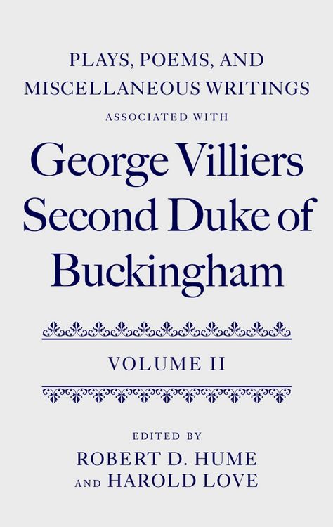 Produktbild: Plays, Poems, and Miscellaneous Writings associated with George Villiers, Second Duke of Buckingham