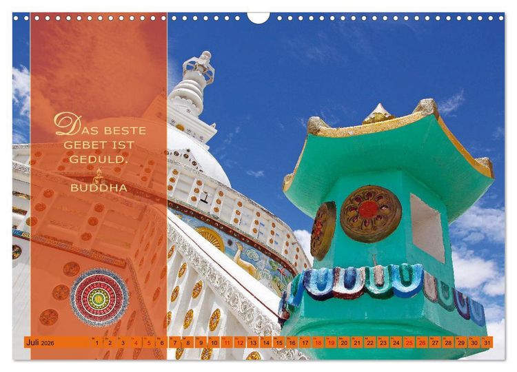 Produktbild: Unterwegs zur Erleuchtung Buddhistische Weisheiten (Wandkalender 2026 DIN A3 quer), CALVENDO Monatskalender