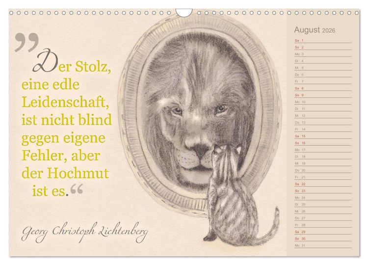 Produktbild: Von Katzen lernen (Wandkalender 2026 DIN A3 quer), CALVENDO Monatskalender