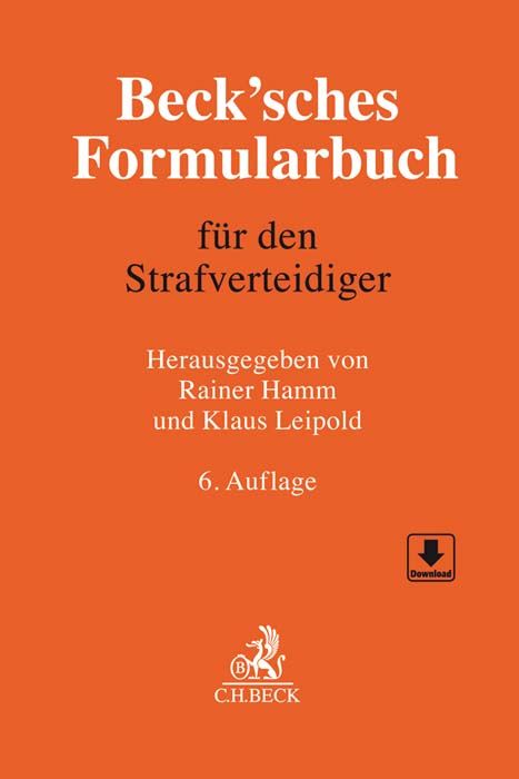 Produktbild: Beck'sches Formularbuch f&uuml;r den Strafverteidiger