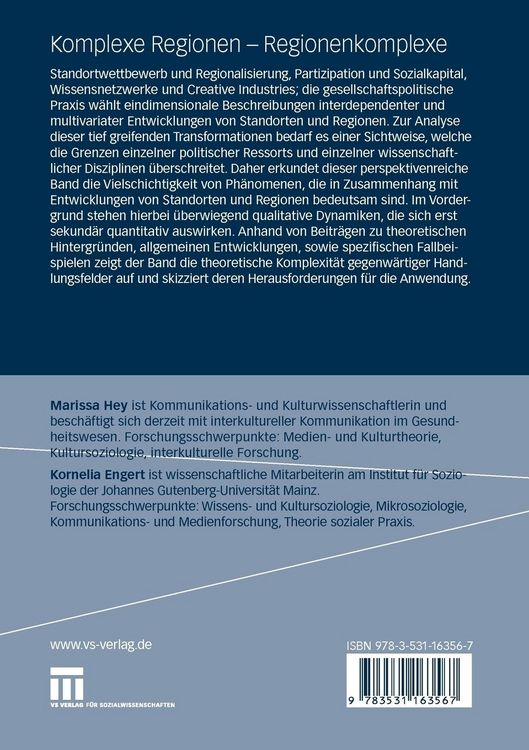 Produktbild: Komplexe Regionen - Regionenkomplexe