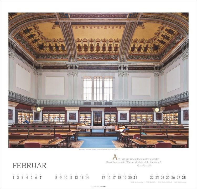 Produktbild: Welt der Bibliotheken Kalender 2027