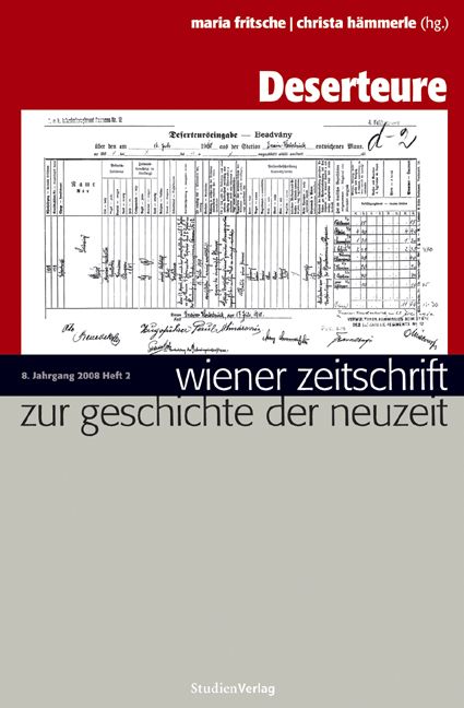 Bild vom Artikel Wiener Zeitschrift zur Geschichte der Neuzeit 2/08 vom Autor Fritsche