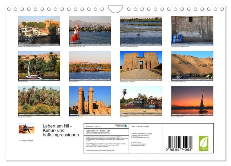 Produktbild: Leben am Nil - Kultur- und Landschaftsimpressionen (Wandkalender 2026 DIN A4 quer), CALVENDO Monatskalender