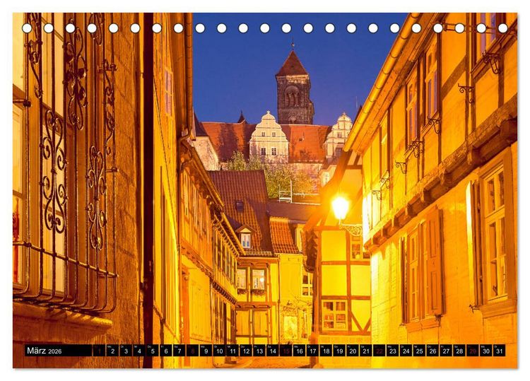 Produktbild: QUEDLINBURG F&Uuml;R NACHTSCHW&Auml;RMER (Tischkalender 2026 DIN A5 quer), CALVENDO Monatskalender