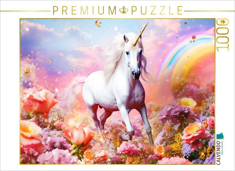 Produktbild: CALVENDO Puzzle Ein Motiv aus dem Kalender Einhorn und coole Spr&uuml;che | 1000 Teile Lege-Gr&ouml;&szlig;e 64x48cm Foto-Puzzle f&uuml;r gl&uuml;ckliche Stunden