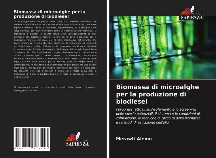 Produktbild: Biomassa di microalghe per la produzione di biodiesel