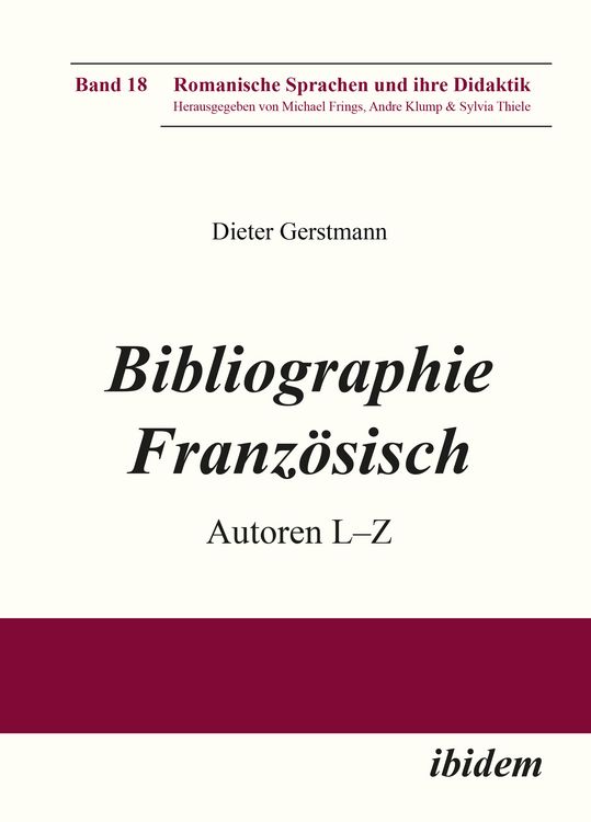 Produktbild: Bibliographie Franz&ouml;sisch