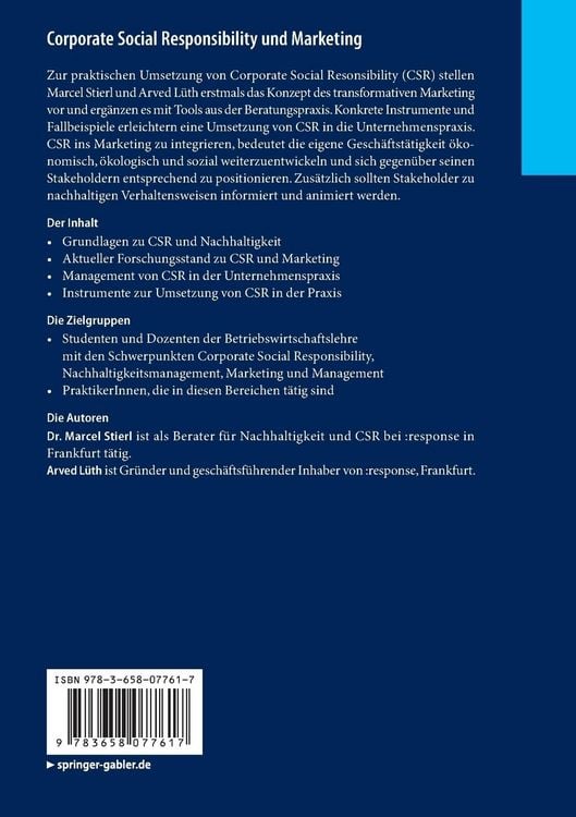 Produktbild: Corporate Social Responsibility und Marketing