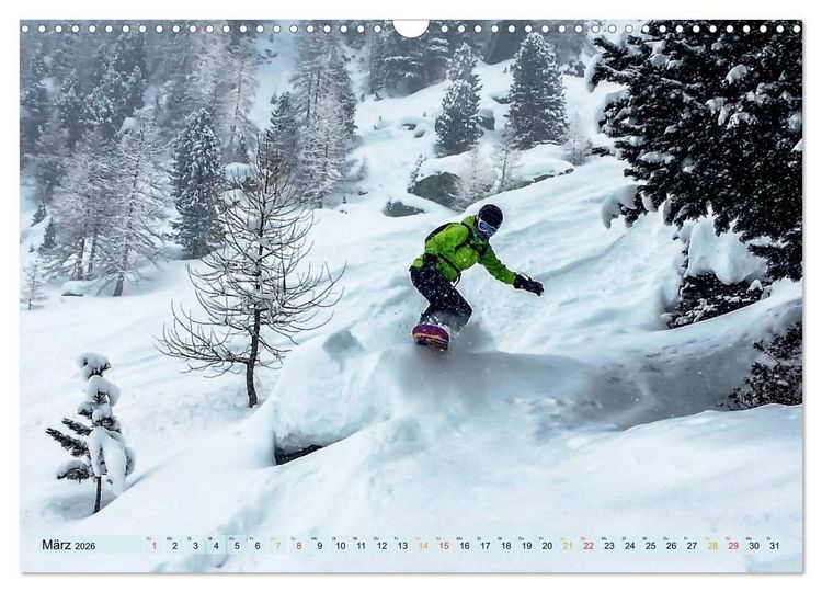 Produktbild: Snowboarden - ein St&uuml;ck Freiheit (Wandkalender 2026 DIN A3 quer), CALVENDO Monatskalender