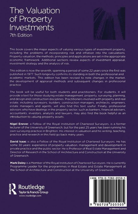 Produktbild: The Valuation of Property Investments