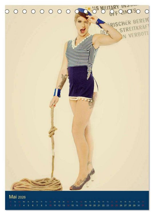 Produktbild: PinUp Girls 50er Jahre (Tischkalender 2026 DIN A5 hoch), CALVENDO Monatskalender