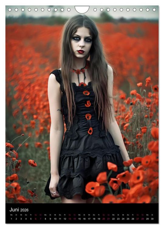 Produktbild: Gothic Kalender - Ein Jahr voller Gothic-Mystik und Eleganz (Wandkalender 2026 DIN A4 hoch), CALVENDO Monatskalender