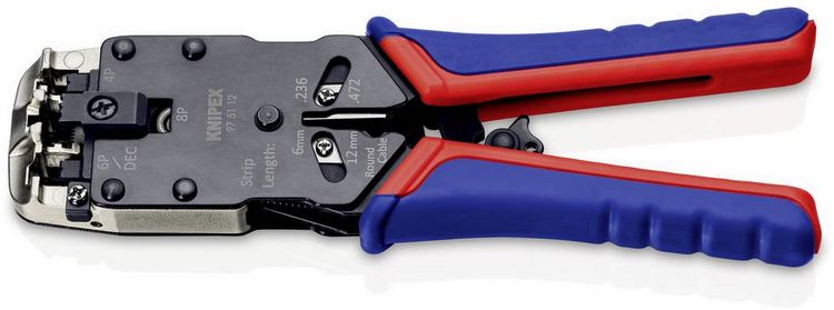 Produktbild: Knipex 97 51 12 97 51 12 D1 Crimpzange Modularstecker (Westernstecker) RJ10, RJ11, RJ12, RJ45
