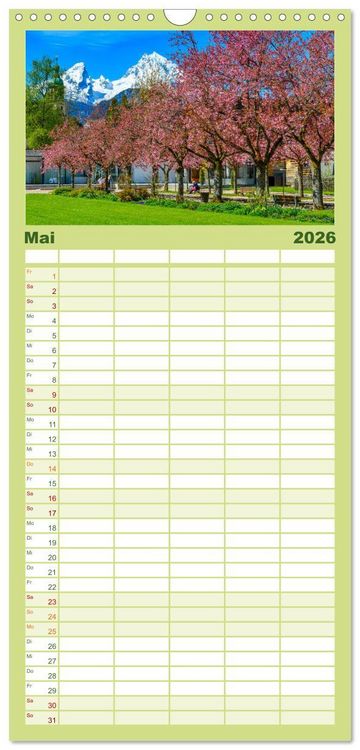 Produktbild: Familienplaner 2026 - Urlaub im Berchtesgadener Land mit 5 Spalten (Wandkalender, 21 x 45 cm) CALVENDO