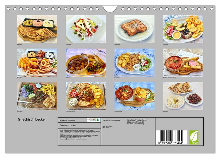 Produktbild: Griechisch Lecker (Wandkalender 2026 DIN A4 quer), CALVENDO Monatskalender