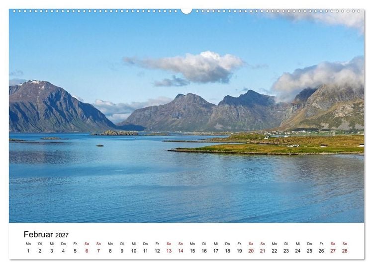 Produktbild: Inseln im Nordmeer - Lofoten-And&oslash;ya-Senja (Wandkalender 2027 DIN A2 quer), CALVENDO Monatskalender