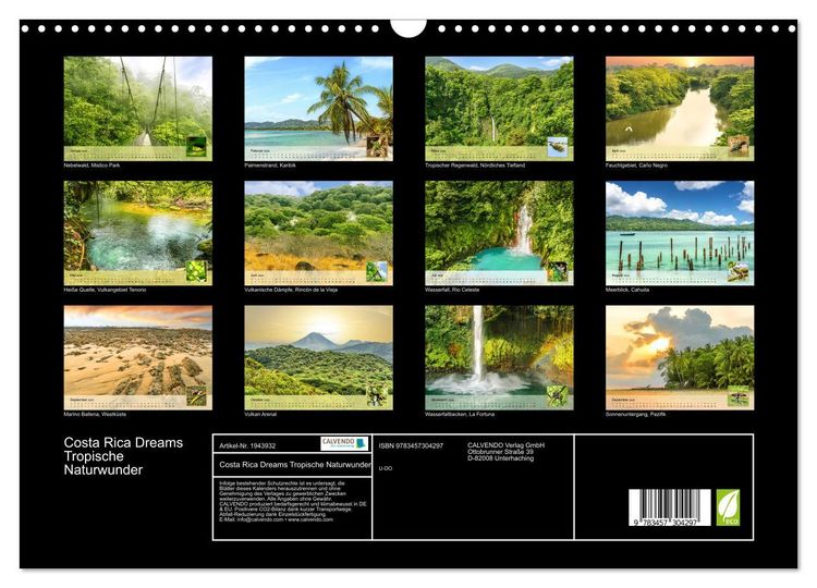 Produktbild: Costa Rica Dreams Tropische Naturwunder (Wandkalender 2026 DIN A3 quer), CALVENDO Monatskalender