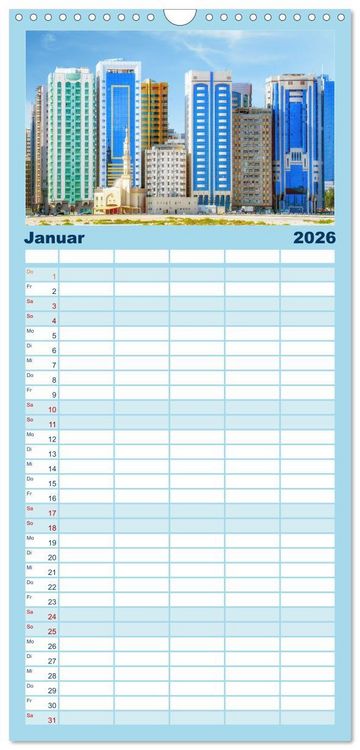 Produktbild: Familienplaner 2026 - Abu Dhabi - Bezaubernde Metropole mit 5 Spalten (Wandkalender, 21 x 45 cm) CALVENDO