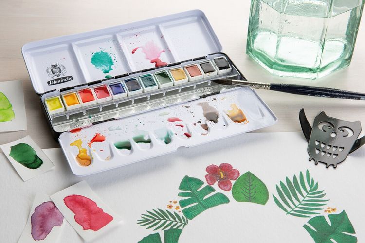 Produktbild: Schmincke Akademie Aquarell, Metallkasten, 12 x 1/2 N&auml;pfchen