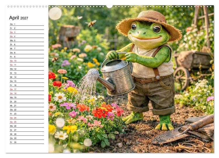 Produktbild: Frosch im Garten (Wandkalender 2027 DIN A2 quer), CALVENDO Monatskalender