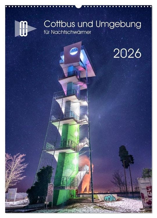 Produktbild: Cottbus und Umgebung f&uuml;r Nachtschw&auml;rmer (Wandkalender 2026 DIN A2 hoch), CALVENDO Monatskalender