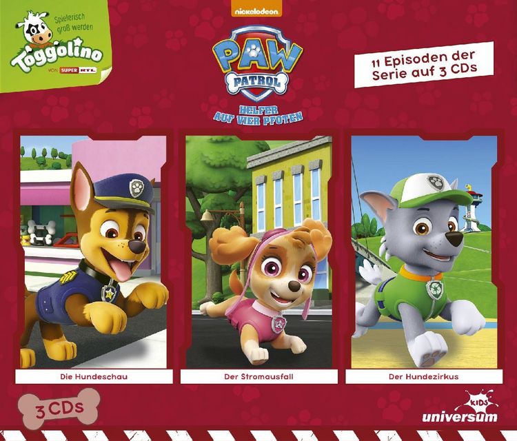 Produktbild: PAW Patrol H&ouml;rspielbox 3 (Hundeschau / Stromausfall / Hundezirkus)