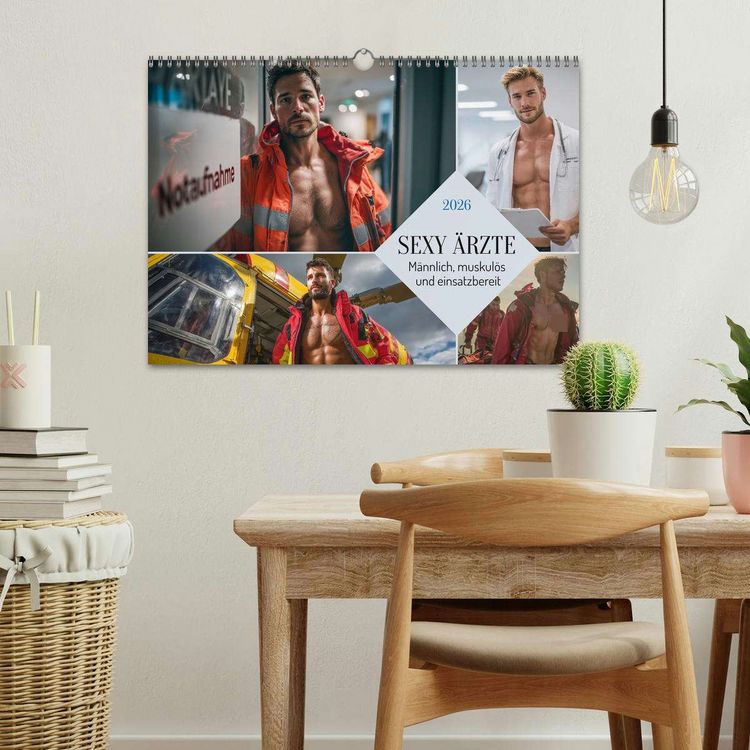 Produktbild: SEXY &Auml;RZTE - M&auml;nnlich, muskul&ouml;s und einsatzbereit (Wandkalender 2026 DIN A3 quer), CALVENDO Monatskalender