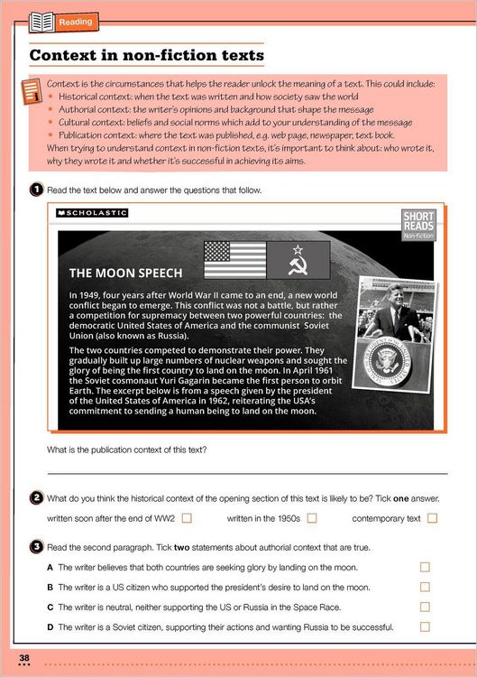 Produktbild: KS3 Year 9 English Targeted Practice Workbook with answers.