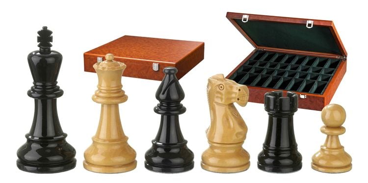 Produktbild: Philos 2271 - Schachfiguren Nero, schwarz natur, Königshöhe 95 mm, in Holzbox