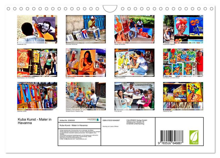 Produktbild: Kuba Kunst - Maler in Havanna (Wandkalender 2026 DIN A4 quer), CALVENDO Monatskalender