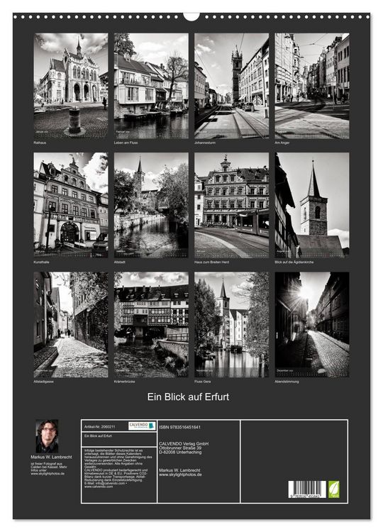 Produktbild: Ein Blick auf Erfurt (Wandkalender 2026 DIN A2 hoch), CALVENDO Monatskalender