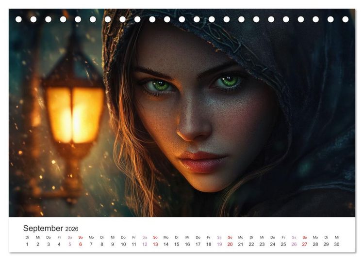 Produktbild: Von Elfen, Drachen und Zauberern - Ein Blick in fantastische Welten (Tischkalender 2026 DIN A5 quer), CALVENDO Monatskalender