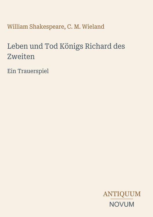 Produktbild: Leben und Tod K&ouml;nigs Richard des Zweiten