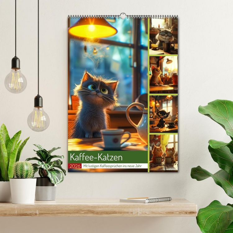 Produktbild: Kaffee-Katzen (Wandkalender 2026 DIN A2 hoch), CALVENDO Monatskalender
