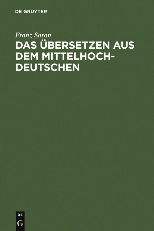 Produktbild: Das &Uuml;bersetzen aus dem Mittelhochdeutschen