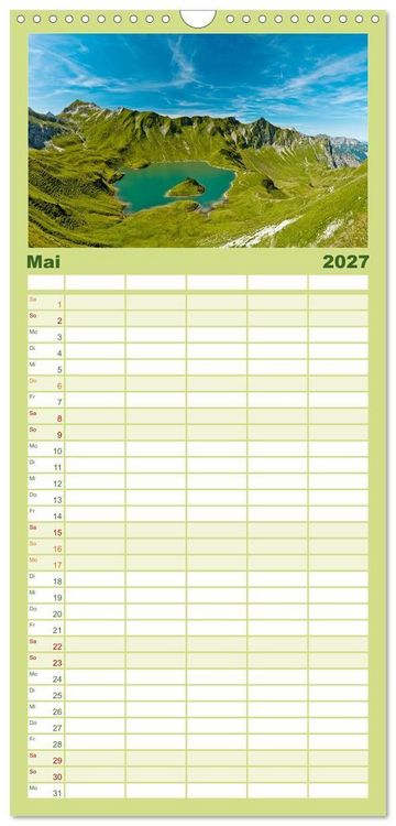 Produktbild: Familienplaner 2027 - Allg&auml;uer Alpen 2027 mit 5 Spalten (Wandkalender, 21 x 45 cm) CALVENDO